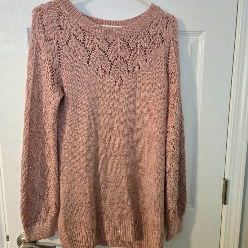 Elegant Pink Knit Sweater